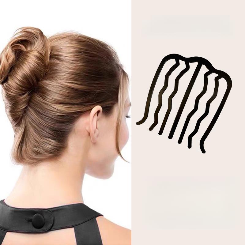 Product Introduction of Kẹp Tóc Hình Chữ U, Thiết Kế Đơn Giản, Dành Cho Nữ, Với Búi Tóc Sáng Bóng, Dụng Cụ Tóc Hữu Ích, Kèm Lược, Thiết Kế Sau Đầu, JIAO2YUE 2