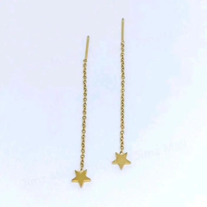 #99 Anting Tusuk Juntai Bintang JM Perhiasan Titanium Perhiasan Titanium- GOLD