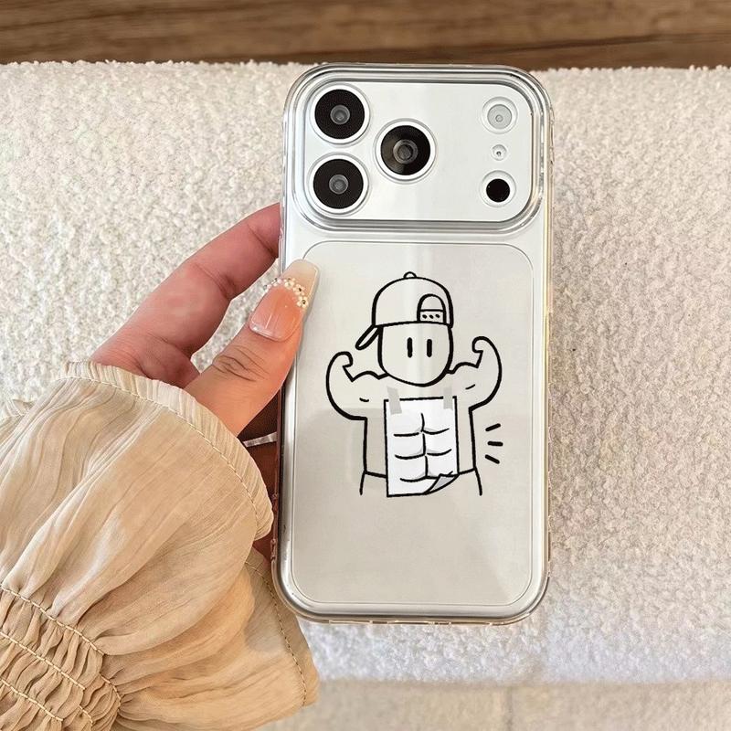 Vẽ nhỏ nhân vật nét thẳng phù hợp với ốp lưng vỏ không gian iPhone18/17/16/15 14/13/11/7/17pro/17promax đơn giản 16 cá tính 16plus mới 16pro