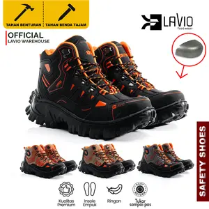 Sepatu Safety Boots Lavio Gradien untuk Pria Hiking Industri Original Best Seller Outdoor