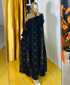 Kaftan Gamis Dress Wanita Muslim Motif Etnik Rayon Premium Ukuran Jumbo Bahan Adem Tebal Busui Friendly Panjang Nyaman Cantik Mewah Elegan Bumil Remaja Dewasa Simpel Trend Viral Terlaris