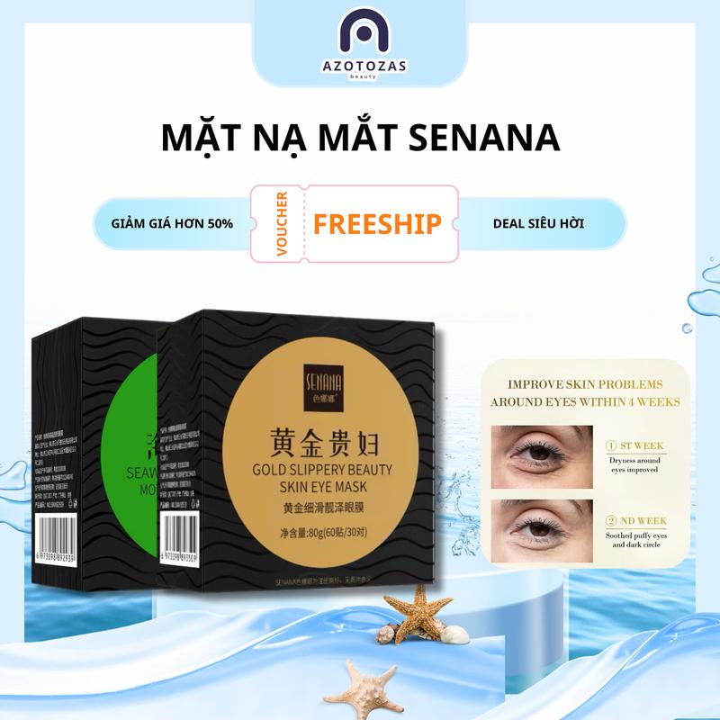  Mặt Nạ Mắt Xanh Tảo Biển Collagen Hỗ Trợ Giảm Thâm Nhắn Giảm Bọng Mắt Dưỡng Da Mắt Tinh Chất Vàng Làm Giảm Quầng Thâm - Azotozas 