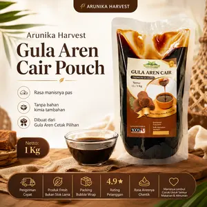 Gula Aren Cair Arunika Harvest 1 Kg Pouch Pemanis Alami Praktis Tanpa Pengawet