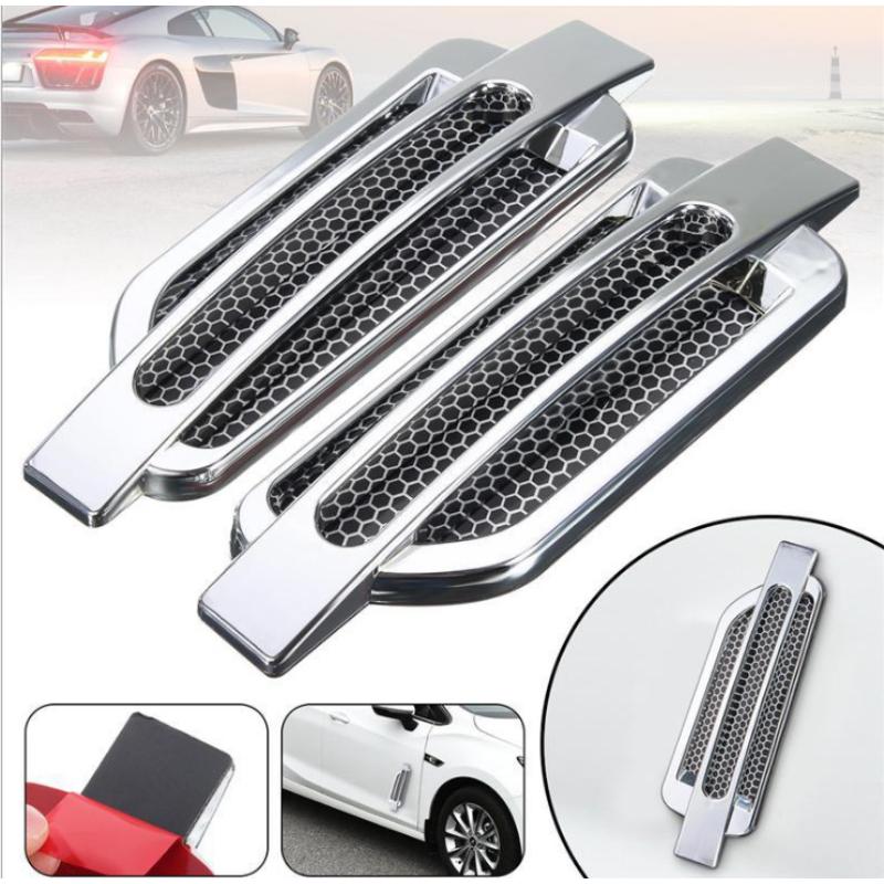 Product Introduction of 1pair Car Side Fender Vent Sticker Air Flow Spoiler Racing Intake Grille Trim Chrome Decorative Automobile Accessories 23