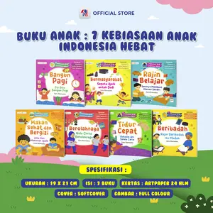 Buku Cerita Anak Seri 7 Kebiasaan Anak Indonesia Hebat Bermasyarakat / Rajin Belajar / Bangun Pagi / Beribadah / Tidur Cepat / Berolahraga / Makan Sehat dan Bergizi / LINGKAR MEDIA - LM