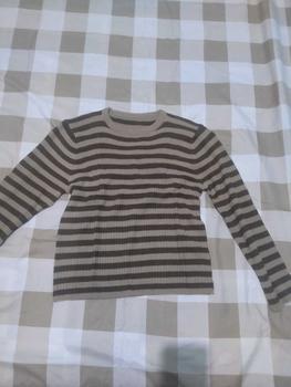 Product Review of Atasan 0blong Salur Wanita Kaos O-neck Knit Rajut Style Korea Baju Fit from D**i s**a 0