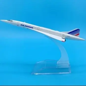 Miniatur Diecast Pesawat Concorde Super Sonik Airfrance 16 cm bahan beai ada dudukan