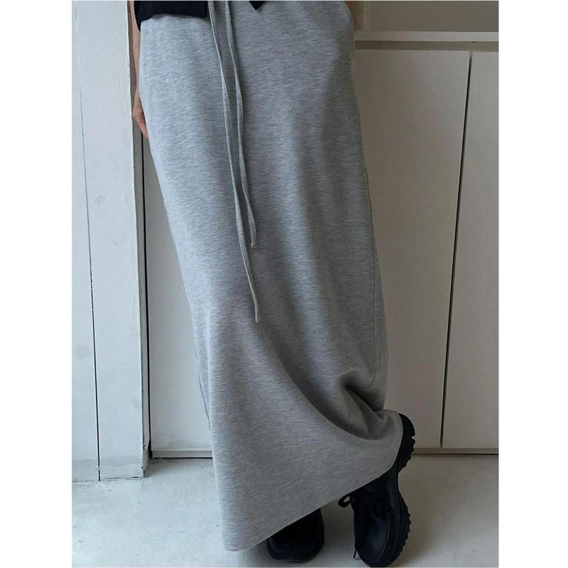 Chân váy cotton dáng dài có dây rút mềm mát hàng QCCC nữ women 2