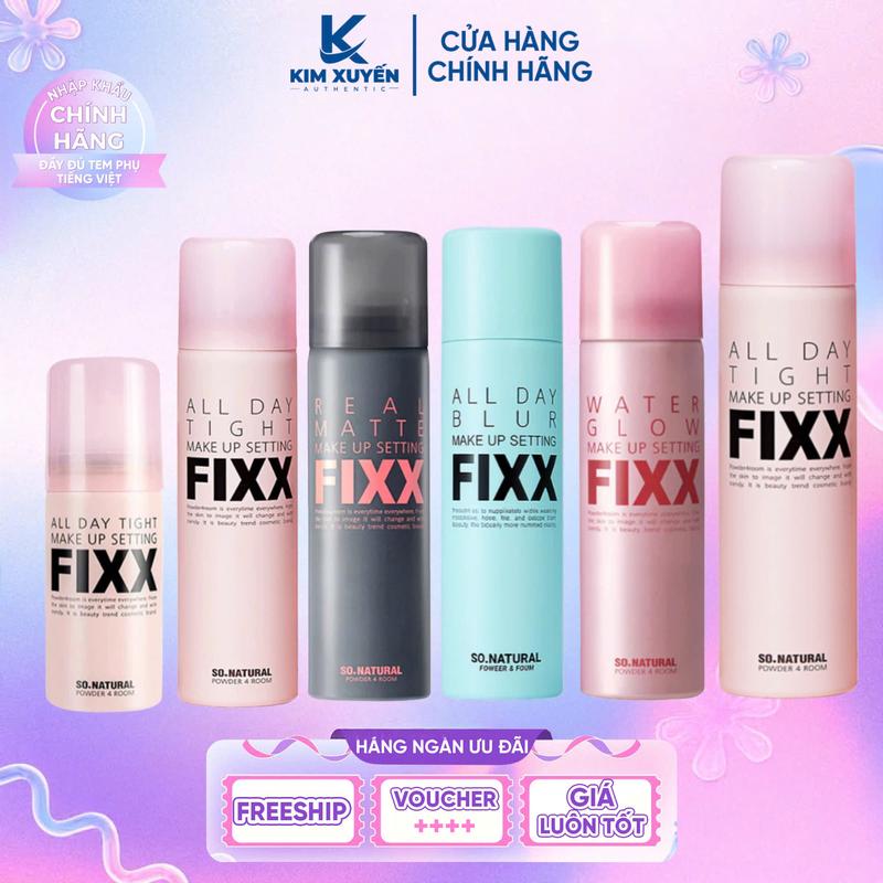 Xịt khóa nền FIXX SO NATURAL Make Up Setting 35ML 75ML 120ML