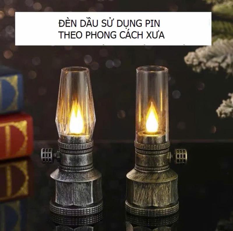 Đèn Cầy Cổ Điển Dùng Pin Màu Đồng Để Bàn Thờ Trang Trí Đèn Để Bàn Thờ Cổ Điển