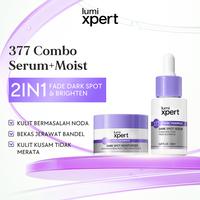 Gambar LUMIXPERT | 2IN1 Dark Spot Solution Duo | Serum + Moisturizer | 377 Niacinamide Alpha Arbutin | Samarkan Noda Hitam | Bekas Jerawat PIH PIE | Cerahkan Kulit | All Skin Type - [2pcs] 377 Dark Spot Serum+Moist dari lumixpert.indo Kab. Tangerang 1 Tokopedia