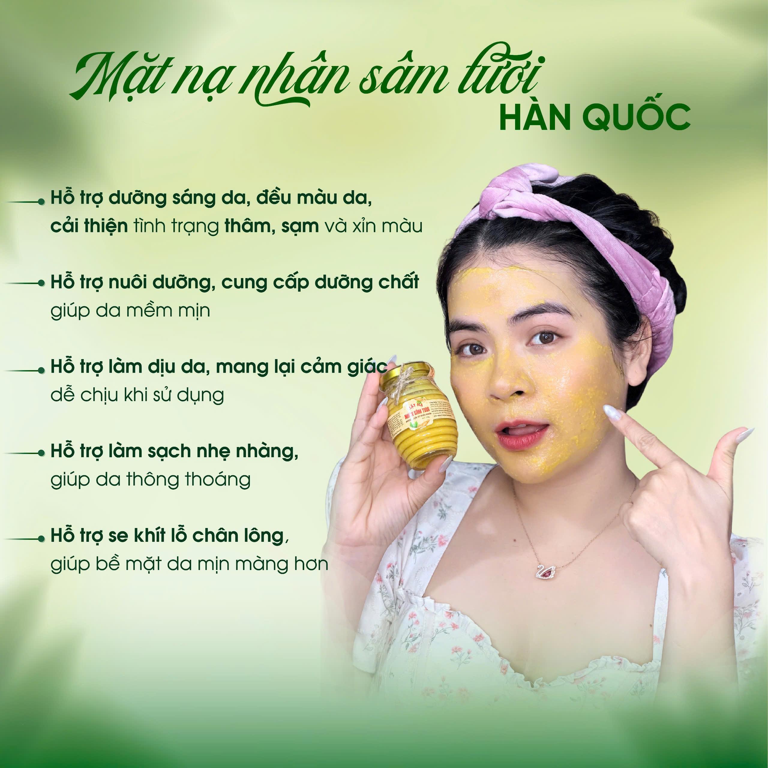 Mặt Nạ Nhân Sâm Tươi Hàn Quốc 100g – Hỗ Trợ Dưỡng Da Sáng Mịn, Đều Màu, Cải Thiện Thâm Sạm | Dân Bùi Xứ Nẫu