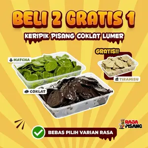 (BELI 2 GRATIS 1) Keripik Pisang Coklat Lumer 1500 ML – Bebas Pilih Rasa! Food Snack Cemilan Cokelat