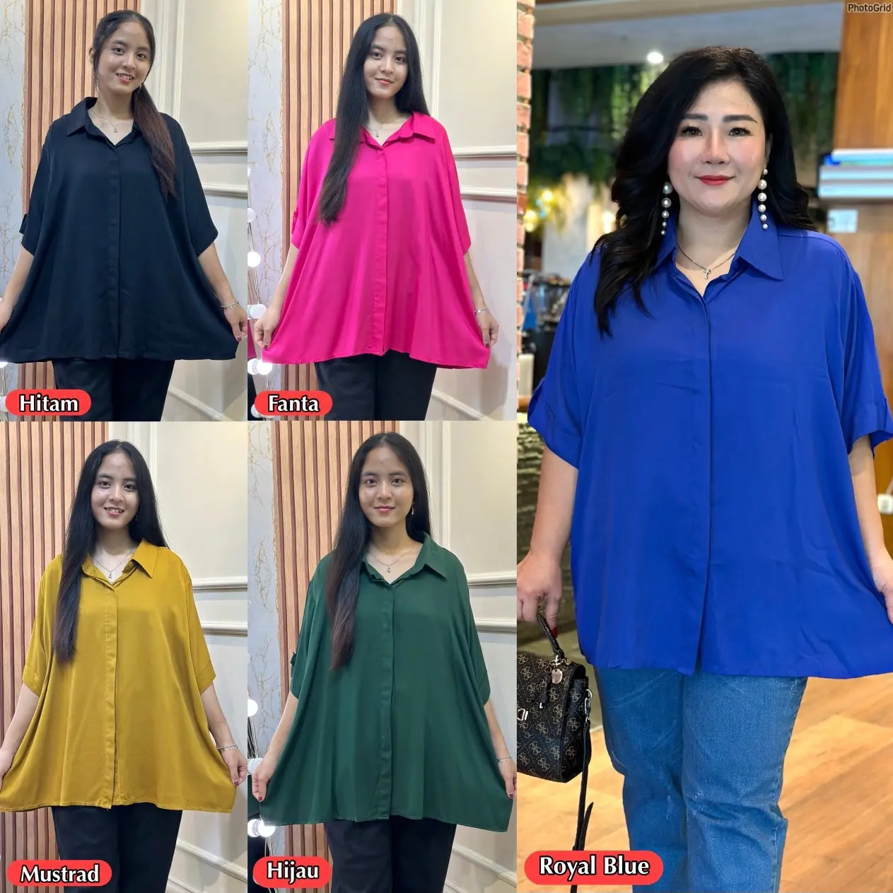 FINA BIGSIZE | BIANCA KEMEJA PENDEK MISS FINA