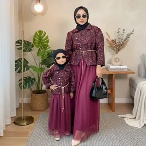 Masraka Fashion (FREE BELT) Setrok Kebaya Janggan Crop Fukuro Couple Ibu Dan Anak Usia 1-13 Tahun