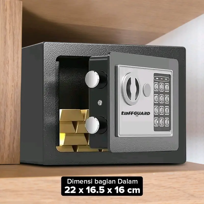 TaffGUARD Kotak Brankas Hotel Mini Password Safe Deposit Box 4.6L Brankas Elektronik 6
