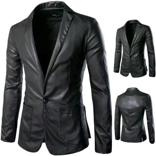 Jas blazer pria terbaru semi kulit sintetis 0