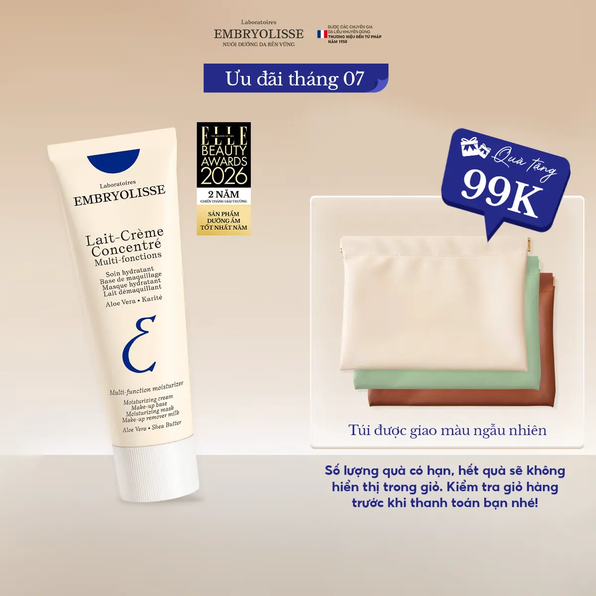 Kem Dưỡng Ẩm Phục Hồi Embryolisse Lait Creme Concentre 30ml  Dưỡng Ẩm Da Skincare Đa Năng 6in1