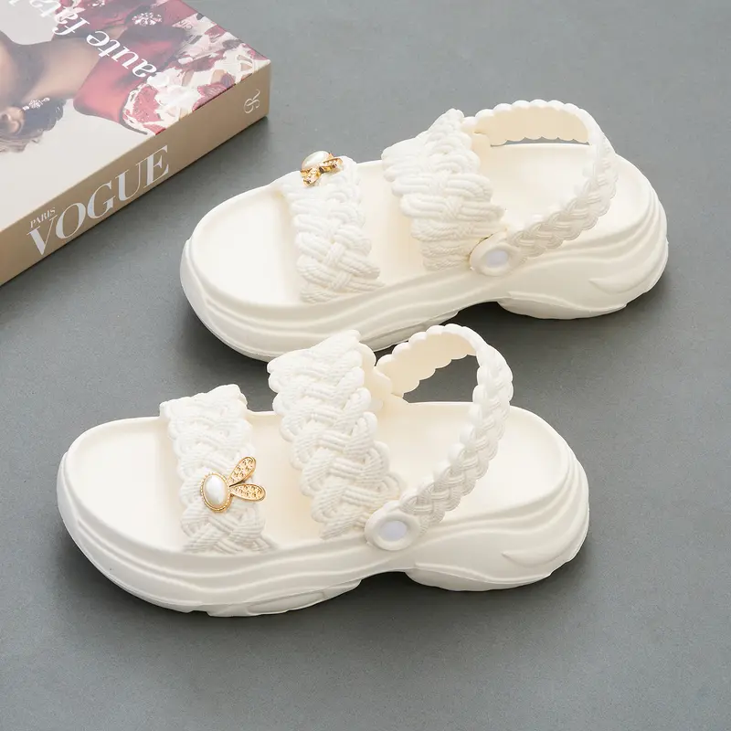 Sandal Wedges Wanita Sol Tebal Sandal Wanita Fashion Tali EVA Ekstra Tebal Baim Wanita Motif Tali Belakang Rubber Empuk Size 36-40 3