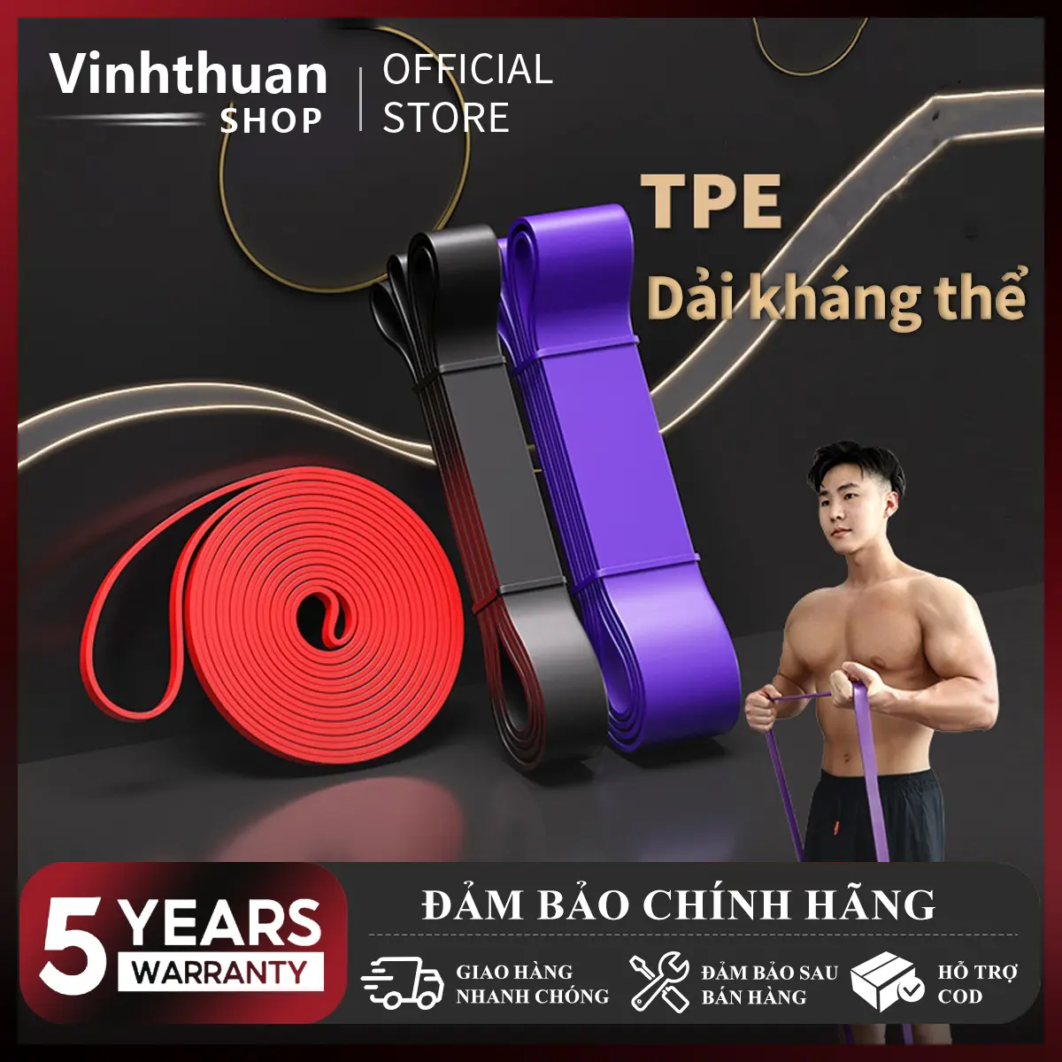 Dải kháng thể,GYM Dây thun, dây kháng lực thể dục, Dây kháng lực thể dục TPE, thiết bị rèn luyện sức mạnh,cơ ngực