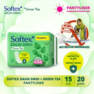 Pantyliner Softex Daun Sirih + Green Tea 20s - Pantyliner Daun Sirih