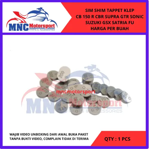 SIM KLEP SHIM KLEP TAPPET KLEP CB 150 R CBR SUPRA GTR SONIC SUZUKI GSX SATRIA FU HARGA 1 PCS 1
