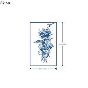 Twisted Serpent With Bloom, Temporary Tattoo, Magical Tattoo, Waterproof Tattoo, Long-lasting Tattoo, Herbal Juice Tattoo Sticker