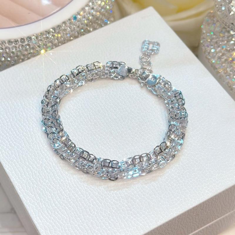 [Mẫu Mới Hoàng Phát] Phụ Kiện Lắc Tay Bạc Ý 925 Xoắn Kim Tiền 8li Chạm Máy Xi Kim (LT90)