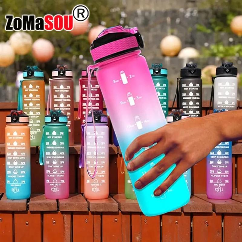 1L Sports Bottlewith Time Marker Gradient Color Motivational - TikTok ...