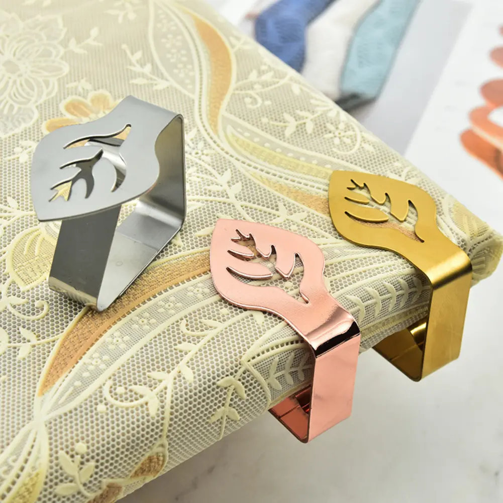 Stainless Steel Table Cloth Clip Creative Leaf Table Clip Thickened Non-slip Table Cloth Holder