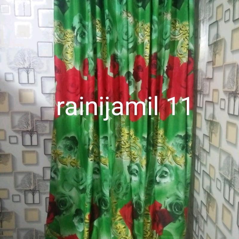 Gorden hordeng shaby poni model tali gantung Katun penutup jendela estetik Merah Ungu 8