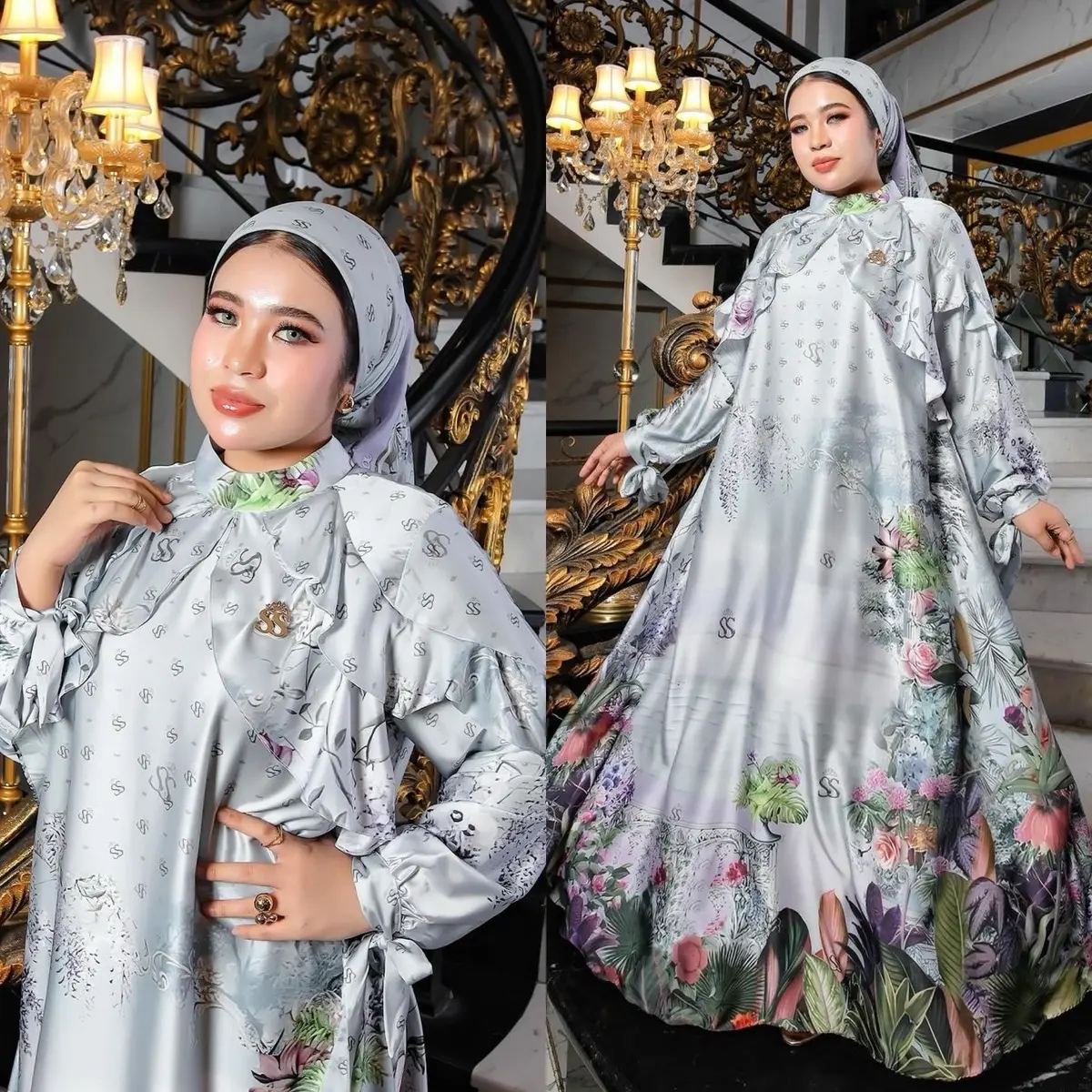 GAMIS SILK SET HIJAB S4 6685 6686 ORI BY SHELLASAUKIA