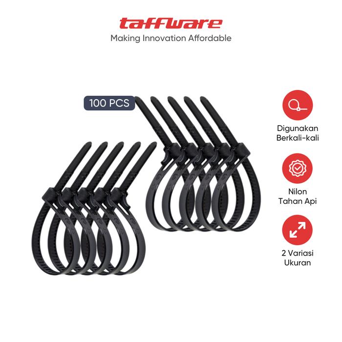 Gambar TaffGUARD Kabel Ties Zip Cable Organizer Reusable 8x300mm 100 PCS - NL816 dari Taffware Official Store Kota Administrasi Jakarta Barat Tokopedia