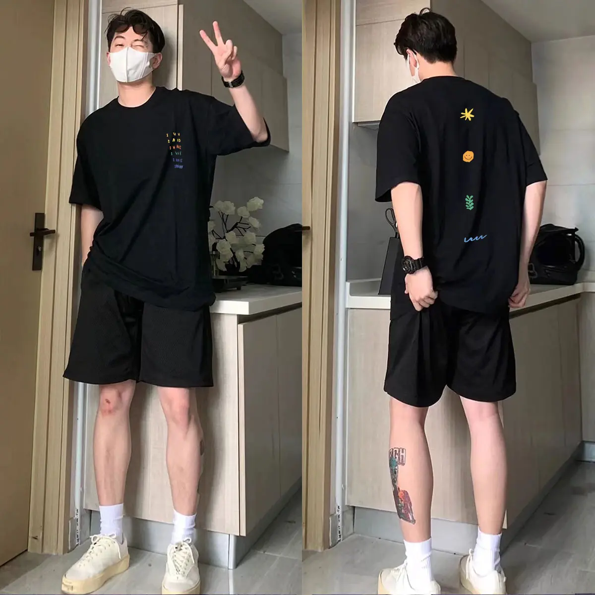 T-shirt Atasan Baju Kaos Oversize Pria Hitam Lengan Pendek Dewasa Distro Katun Combed C083