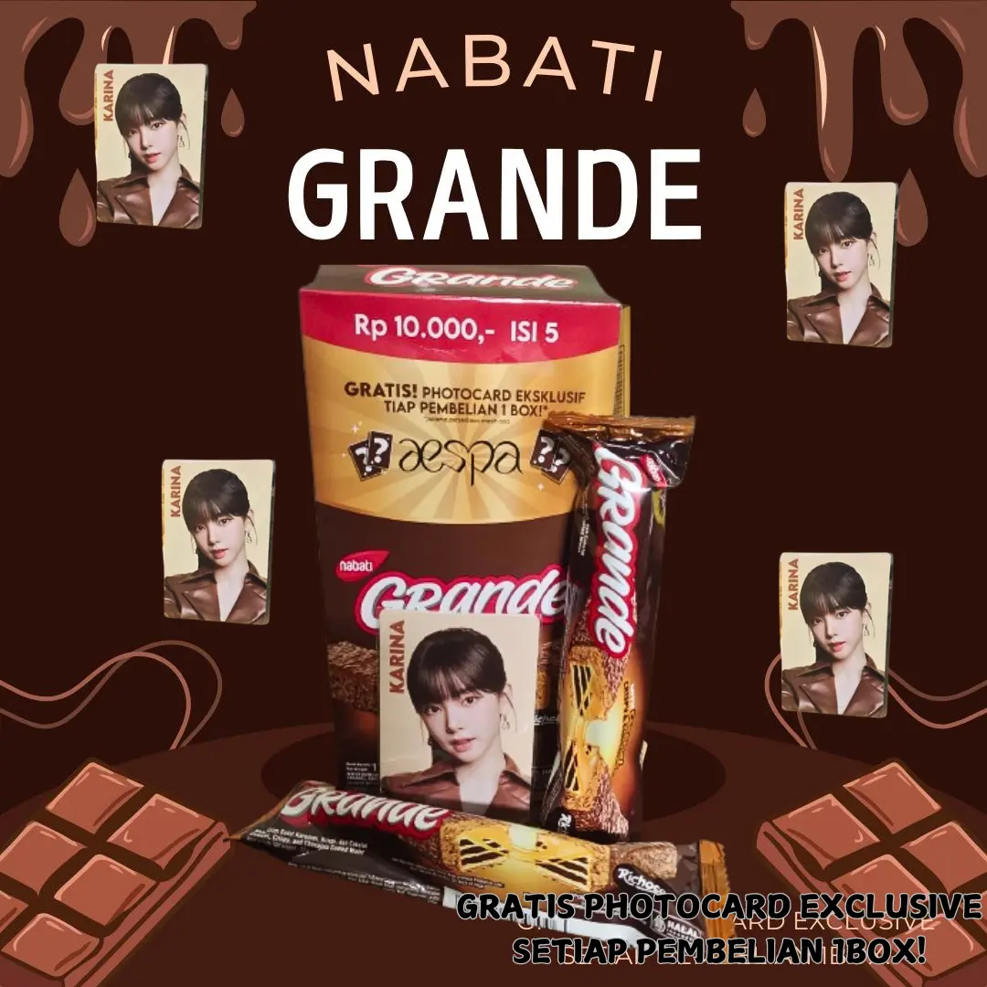 NABATI GRANDE crispy chocolate CARAMEL (5pcs/box) gratis photo card exclsv GROSIR SNACK MURAH NABATI