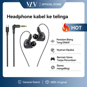 Ylv Headphone In-ear Nyaman Dan Tahan Lama Kabel Berkualitas Baik Subwoofer De Concertos Cool Design dengan Kontrol Kontrol De Alta Definisi
