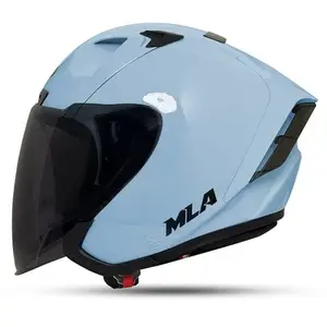 Helm MLA Zenit Solid STEAL BLUE Kaca Smoke/ SILVER  Half Face Premium Untuk Pria Dan Wanita Dewasa [SNI] MURAH