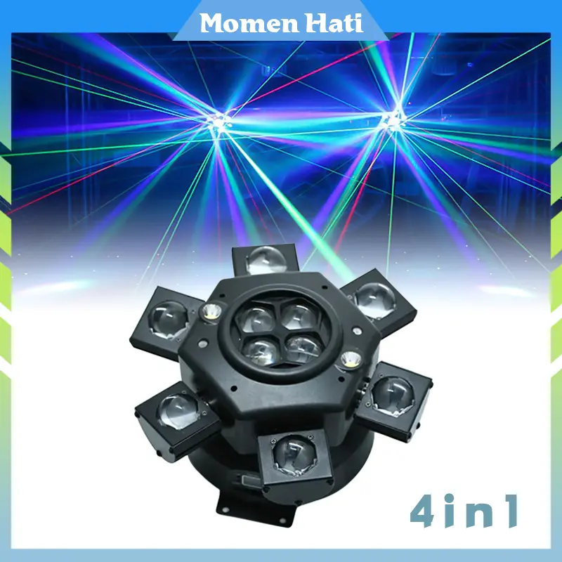 10 Mata 4in1 Lampu Beam Panggung Led Moving Head Untuk Panggung, Bar, Cafe