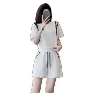Sporty casual women's summer loose-fitting slimming fashionable and age-reducing short-sleeved shorts set dfyne  set