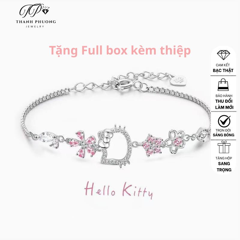   KHÔNG HAN RỈ  Vòng tay Hello Kitty chất liệu toàn thân giá trị cao dễ thương vòng tay sang trọng nhẹ nhàng trang sức Hello Kitty 
