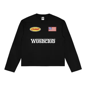 Wush Club Baju Kaos Boxy Longsleeve Pria Wanita Oversize Lengan Panjang NEXO HITAM Nyaman Distro Tee Unisex Sablon Printing Keren