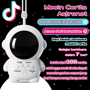 Smart baby Lagu Anak Indonesia Cerita Islami Lagu Hijaiyah Mesin Kisah Astronot Aman untuk Bayi Bahan ABS Tahan Banting Desain Bulat Anti Luka Main dengan Tekan Ringan Volume Dapat Diatur Mainan Indoor & Outdoor Belajar Bahasa Indonesia Mainan Edukatif
