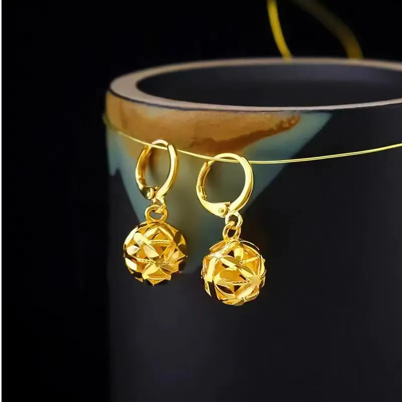 Hoa Tai Nữ, Phong Cách Cổ Điển, Thiết Kế Quả Cầu Bốn Lá, Với Thiết Kế Rỗng Women 4