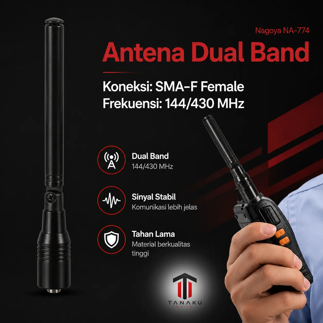 NAGOYA Antena Dual Band NA-774 UV5R UV5RE Plus UV82 BF-666S BF-777S BF-888S