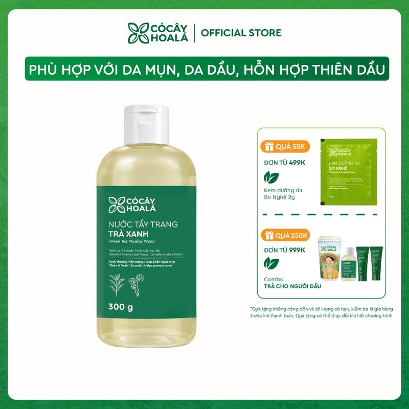 Nước tẩy trang trà xanh Cỏ Cây Hoa Lá 300ml - Giúp Sạch Lớp Trang Điểm, Bụi Bẩn, Thông Thoáng Lỗ Chân Lông Cho Da Dầu Mụn Nhạy Cảm