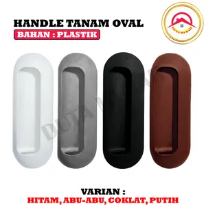 Handle Tanam Oval Plastik Tarikan Lemari Sliding Laci Minimalis Bulat Kuat Pintu Geser Kabinet
