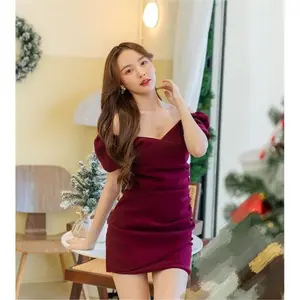 8806 red dress wanita mini simple elegant black semi formal dress party big size  dress vintage bodycon sexy summer dress Casual Gaun