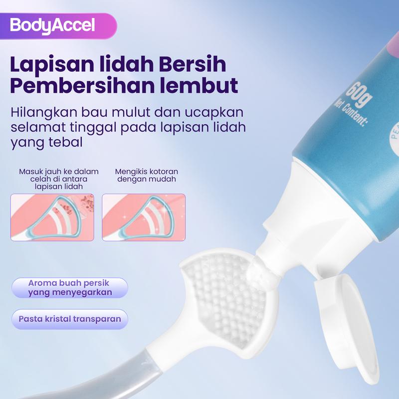 【HZ1】BodyAccel Membersihkan lidah dan menyegarkan napas untuk segala usia Mulut Sikat 3