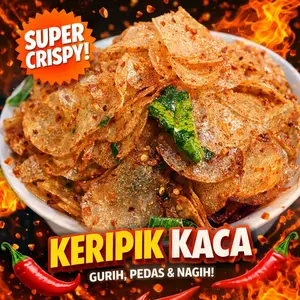 Keripik Kaca Pikca Pedas Aroma Daun Jeruk 500gr - Snacks Makanan Ringan - Food Snacks Kripik Food Kripca Cemilan