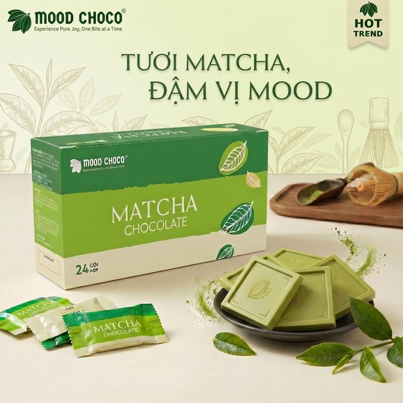 Socola Matcha Trà Xanh Nguyên Chất 120g Chocolate Cao Cấp MOOD CHOCO